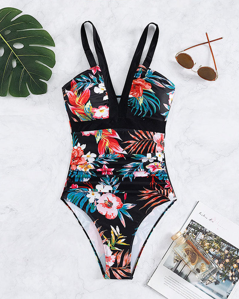 Krysta - Stylish One-Piece Swimsuit with Floral Print