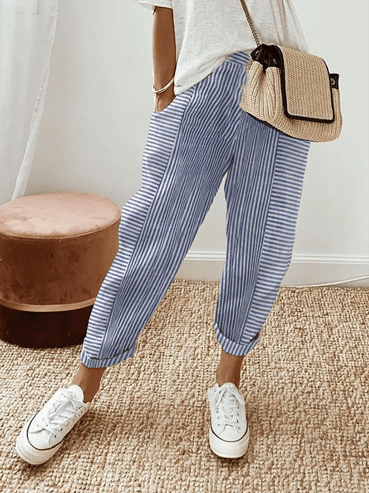 Casual Jogging Pants with Jacquard Stripes: Sporty Chic