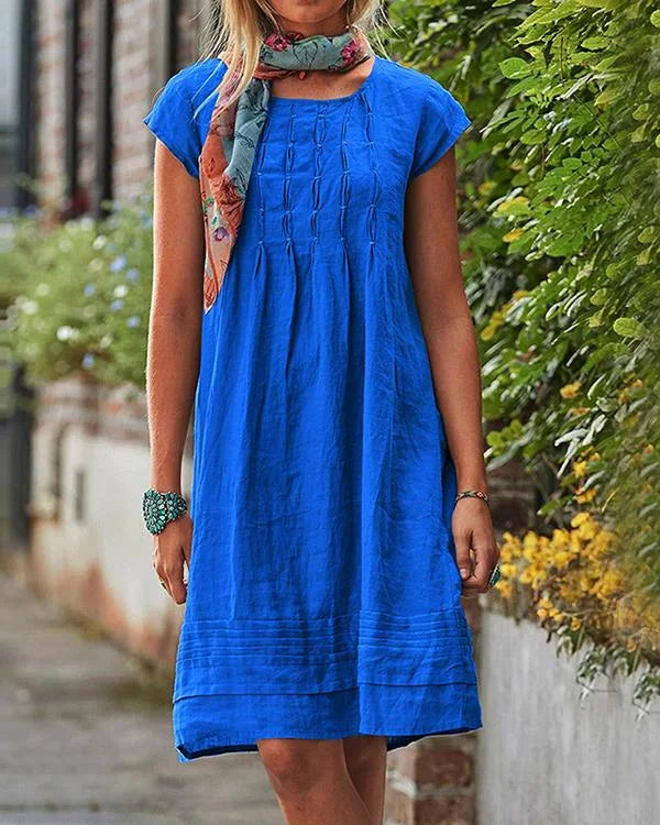 Pema – Elegant solid linen dress