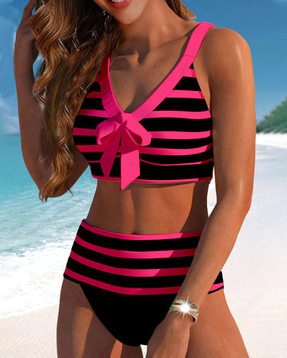 Gayle - Striped High-Waisted Bikini Set