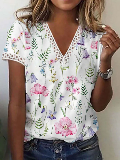 Floral Short Sleeve Top - Embrace Summer Elegance