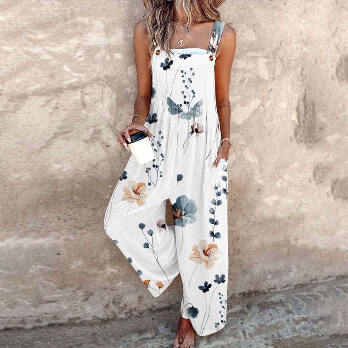 Bronwen - Breezy Sleeveless Floral Print Jumpsuit