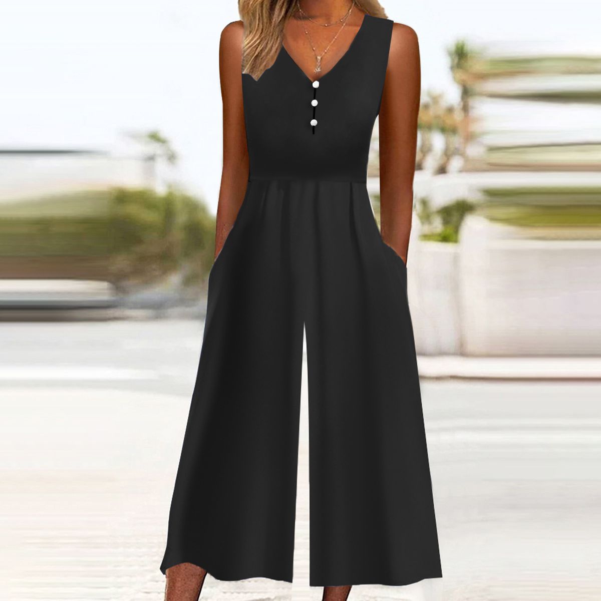 Narcisa - Elegant Black Sleeveless Jumpsuit