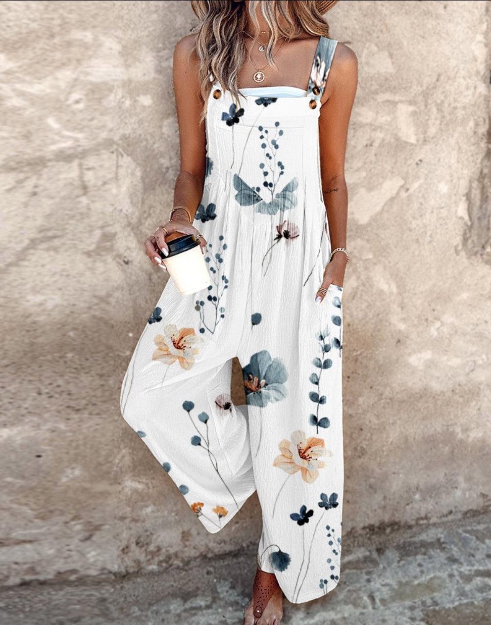 Bronwen - Breezy Sleeveless Floral Print Jumpsuit