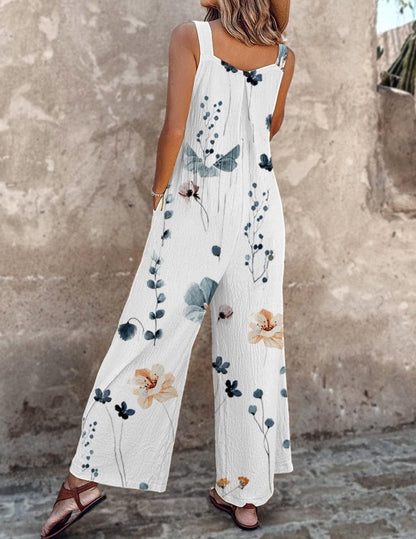 Bronwen - Breezy Sleeveless Floral Print Jumpsuit