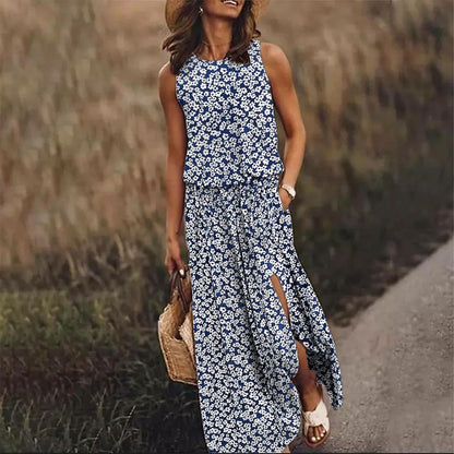 Primrose | Chic Floral Maxi Dress with Pockets