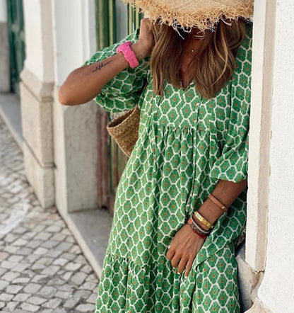 Acacia - Green Bohemian Maxi Dress