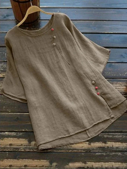 Romee – Soft linen round neck T-shirt