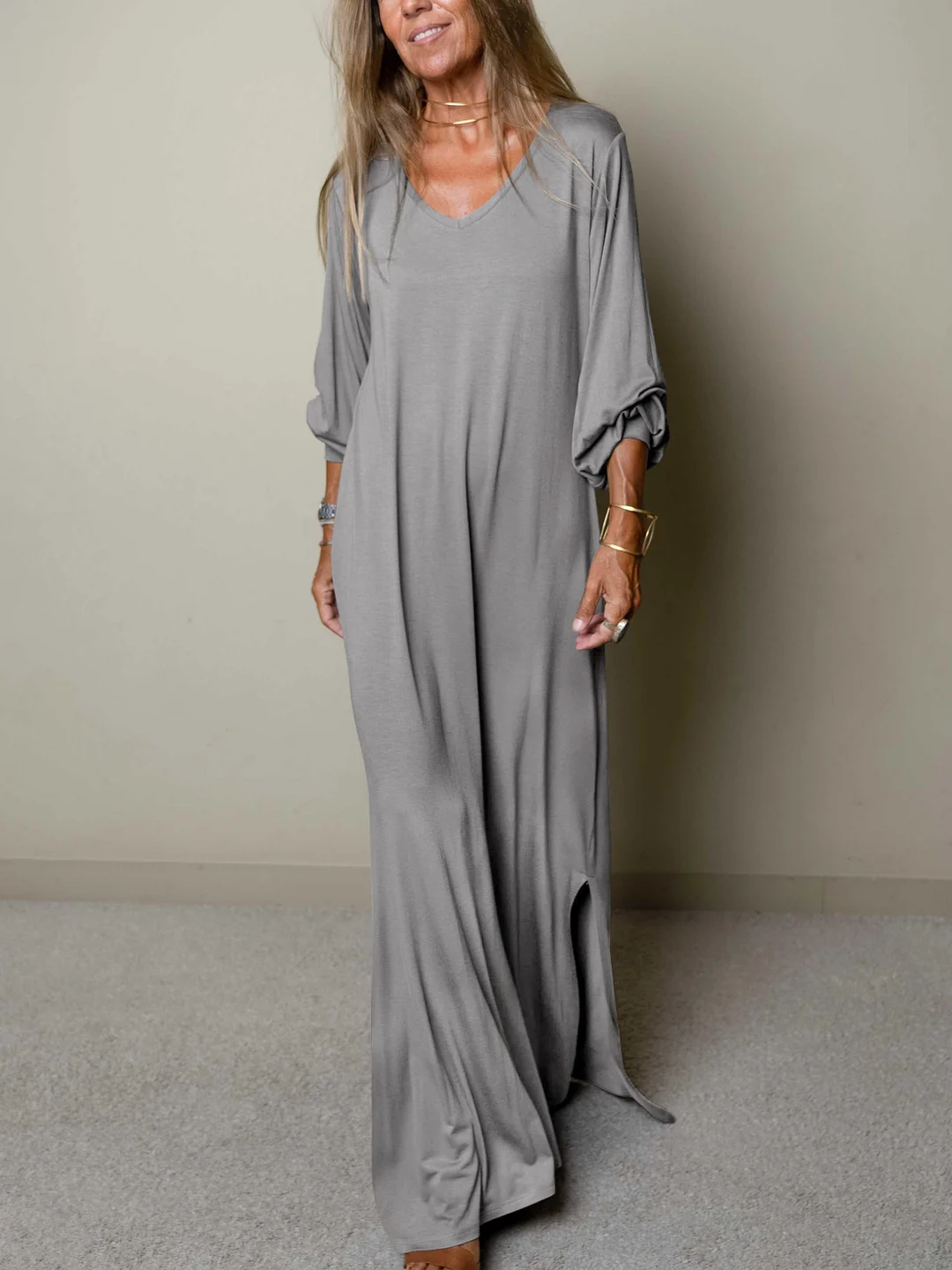 Chic V-neck Maxi Dress for All Occasions