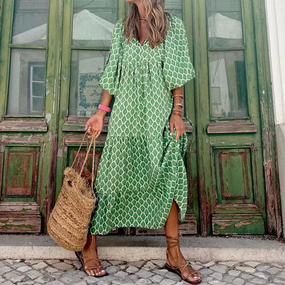 Acacia - Green Bohemian Maxi Dress