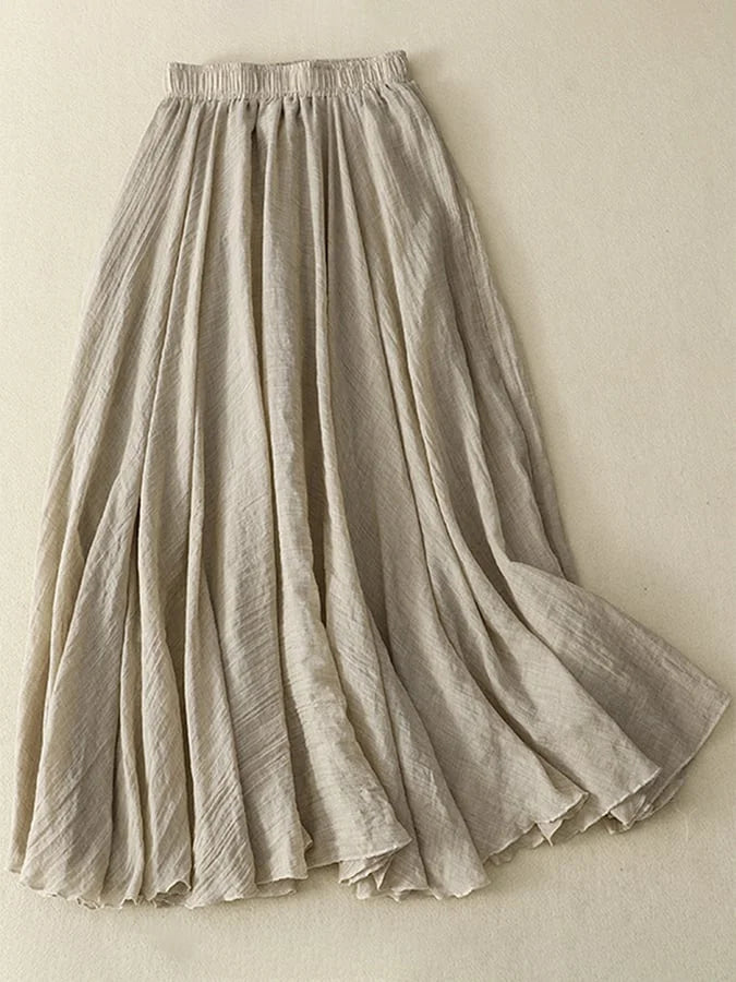 Cozy – Soft cotton linen swing skirt