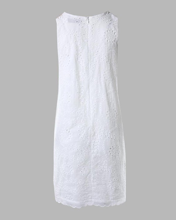 Embroidered V-Neck Dress - Chic Summer Elegance