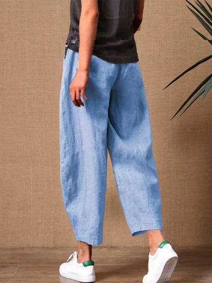 Carmin - Wide-Leg Trousers with Elastic Waistband