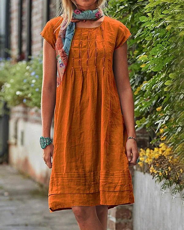 Pema – Elegant solid linen dress