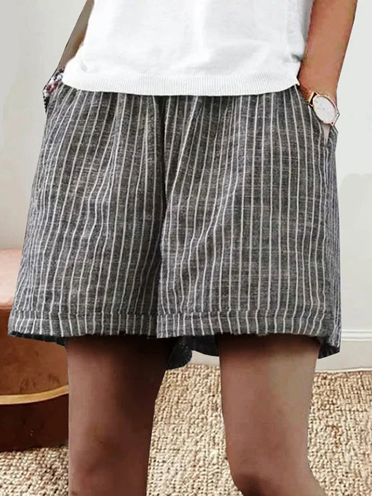 Lorraine Airy Striped Shorts | Summer Lightness