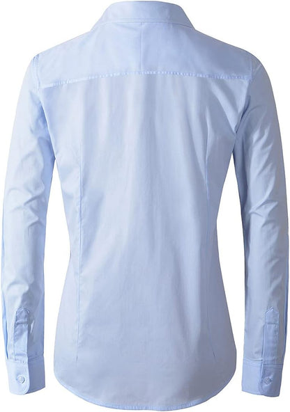 Denise - Women's Formal Work Wear White Button Down Shirt