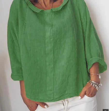 Leila – Soft linen pullover shirt