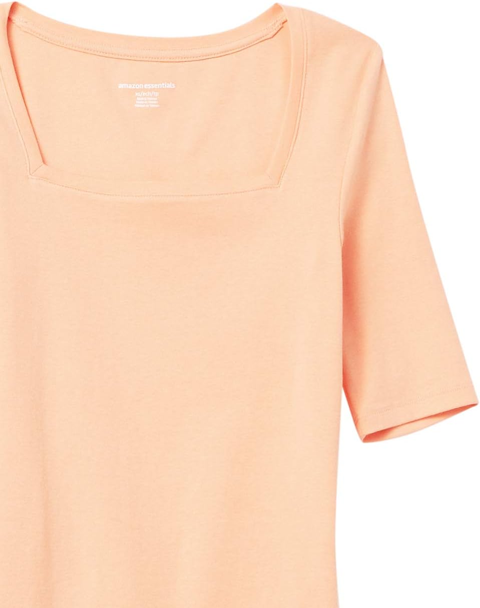 Tina - Essentials Women's Fitted Half Sleeve Square Neck Tee