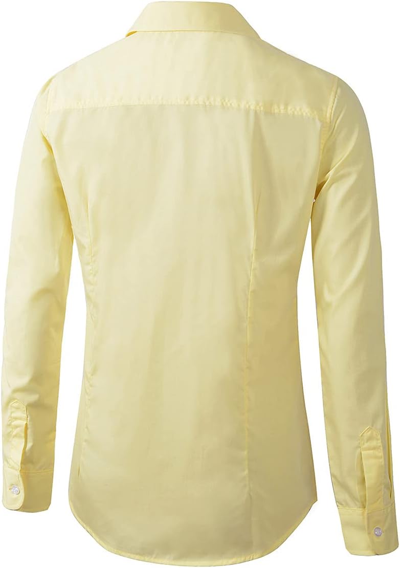 Denise - Women's Formal Work Wear White Button Down Shirt