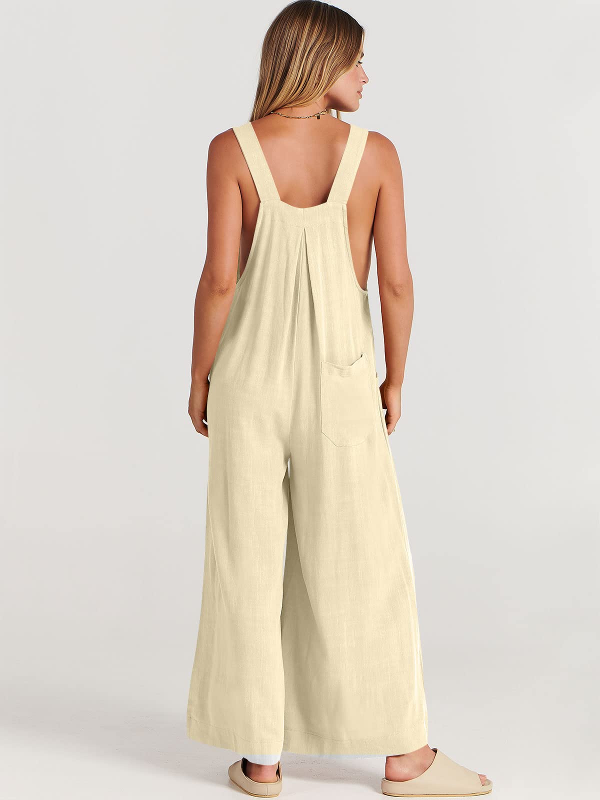 Stylish Sleeveless Wide Leg Jumpsuit for Women with Functional Pockets