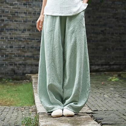 Retro Casual Loose Pocket Lantern Pants