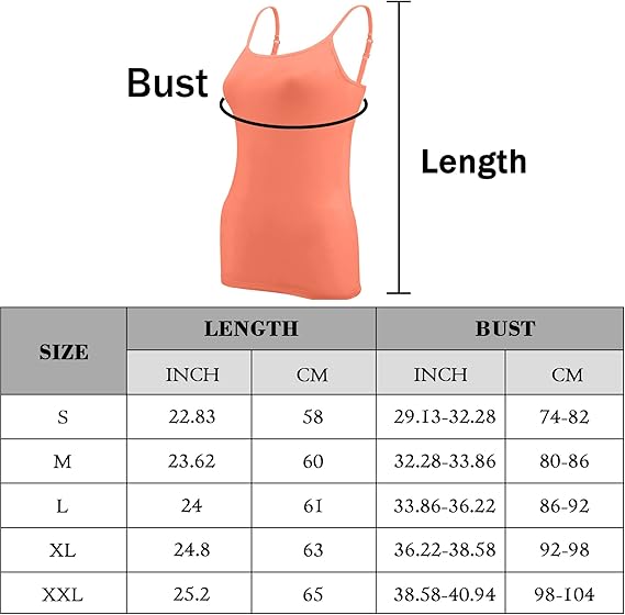 Lynne - 5 Pieces Basic Camisole Adjustable Strap Vest Top for Women and Girl