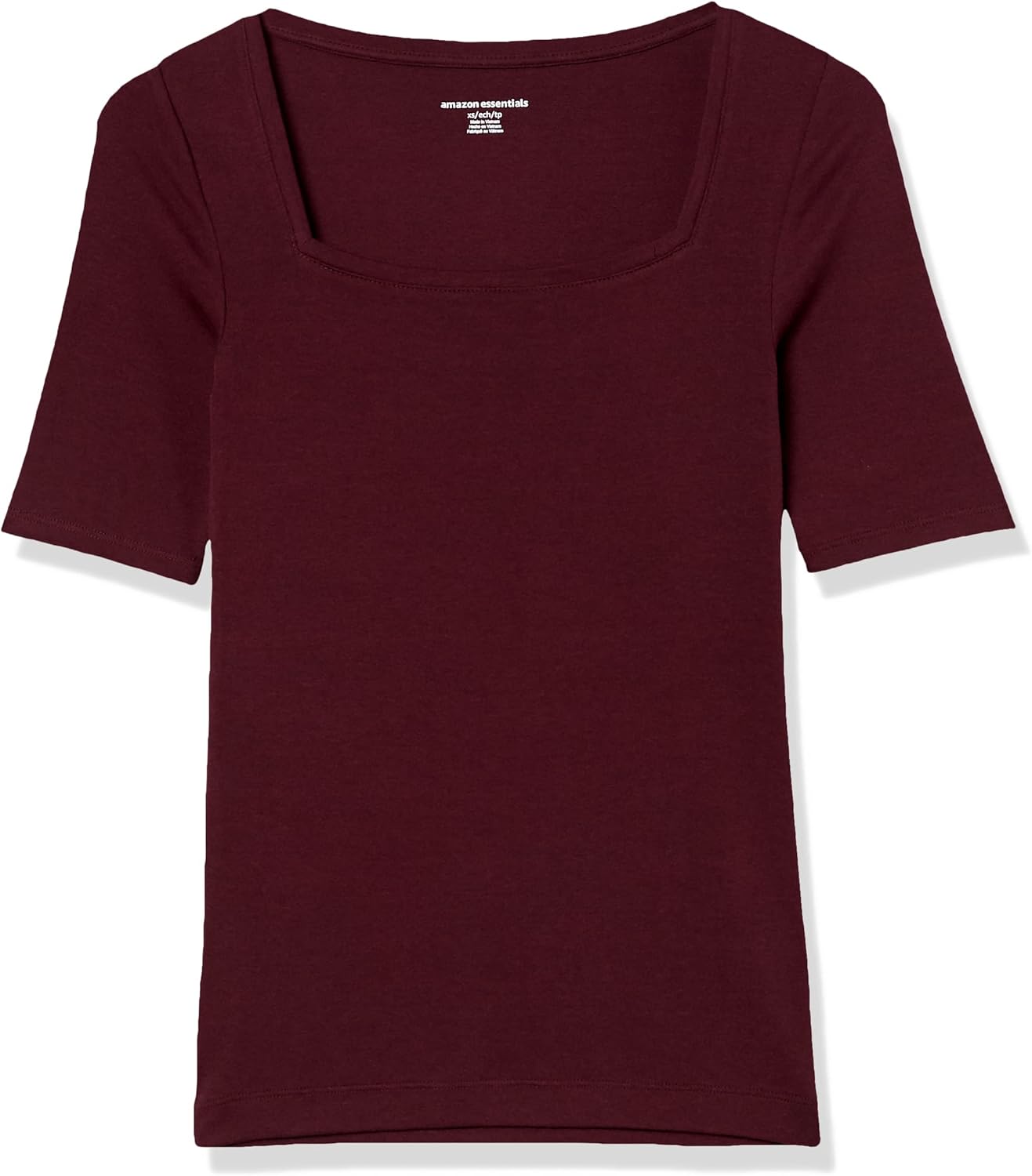 Tina - Essentials Women's Fitted Half Sleeve Square Neck Tee