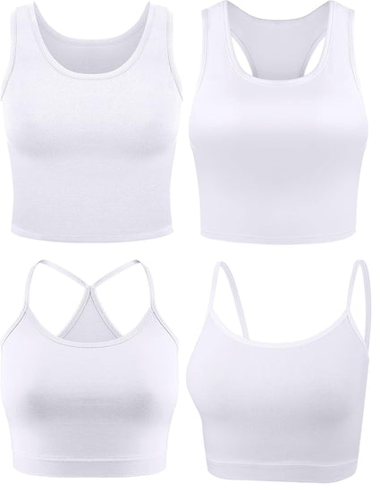 Valerie - Women's Crop Tanks Set (4-Pack)