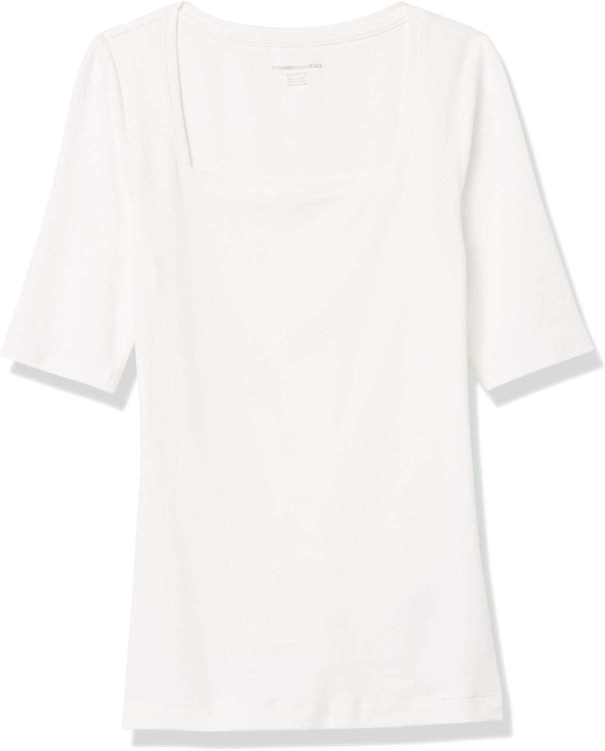 Tina - Essentials Women's Fitted Half Sleeve Square Neck Tee