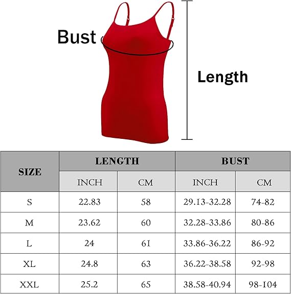 Lynne - 5 Pieces Basic Camisole Adjustable Strap Vest Top for Women and Girl