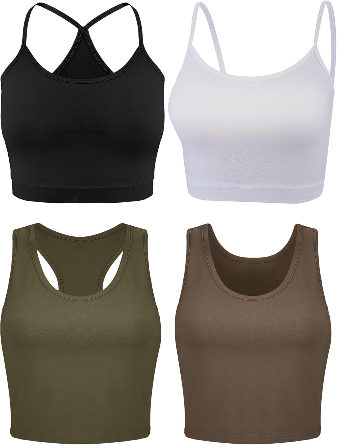 Valerie - Women's Crop Tanks Set (4-Pack)