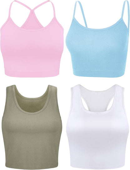 Valerie - Women's Crop Tanks Set (4-Pack)