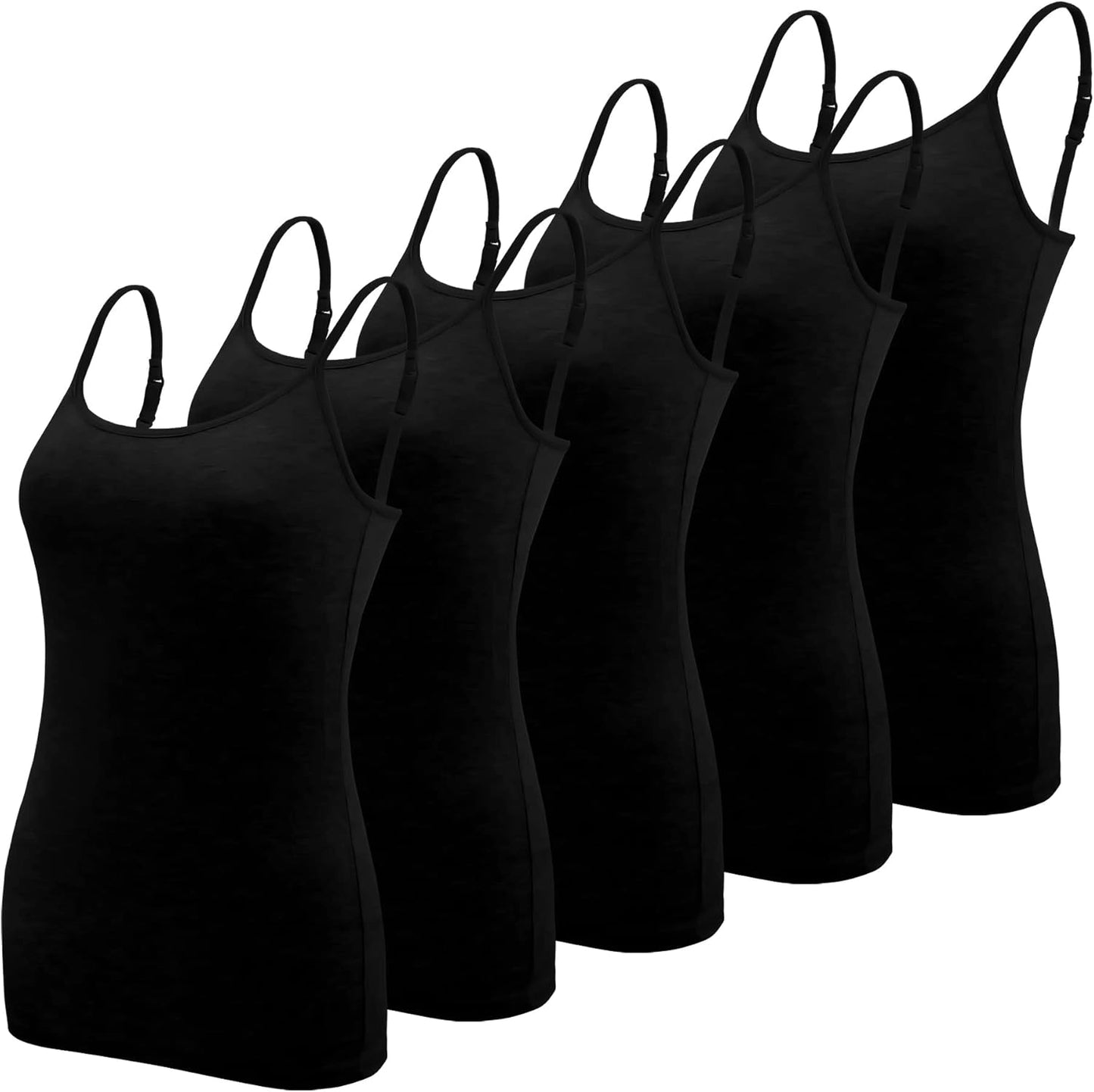 Lynne - 5 Pieces Basic Camisole Adjustable Strap Vest Top for Women and Girl