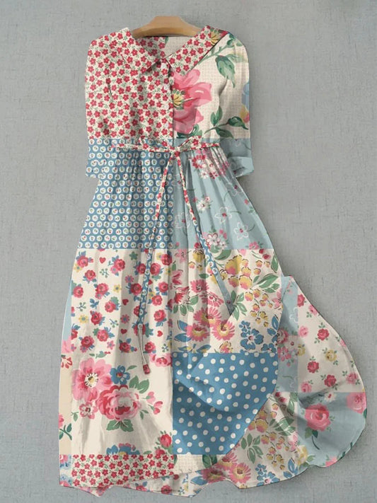 Floral Bohemian Tie-Dress for Resort and Casual Wear