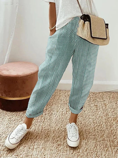 Loose Sweatpants with Jacquard Stripes: Sporty Elegance