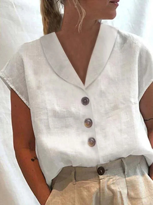 Cotton-Linen Button-Up Shirt - Effortless Natural Style