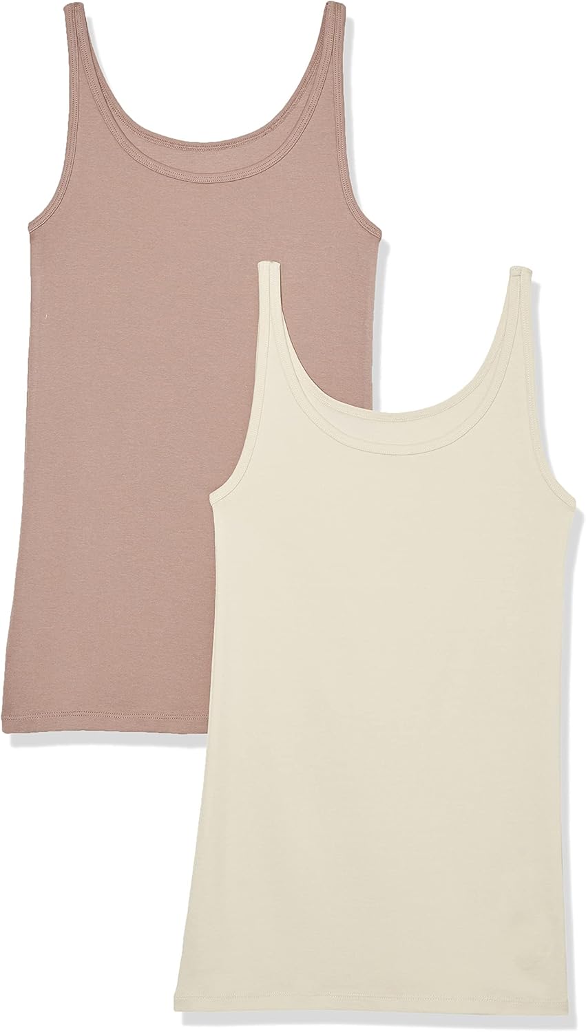 Joanne - Essentials Women's Slim-Fit Thin-Strap Tank Top, Pack of 2