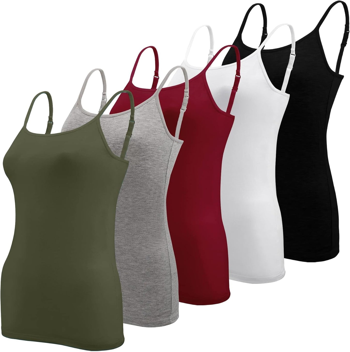 Lynne - 5 Pieces Basic Camisole Adjustable Strap Vest Top for Women and Girl