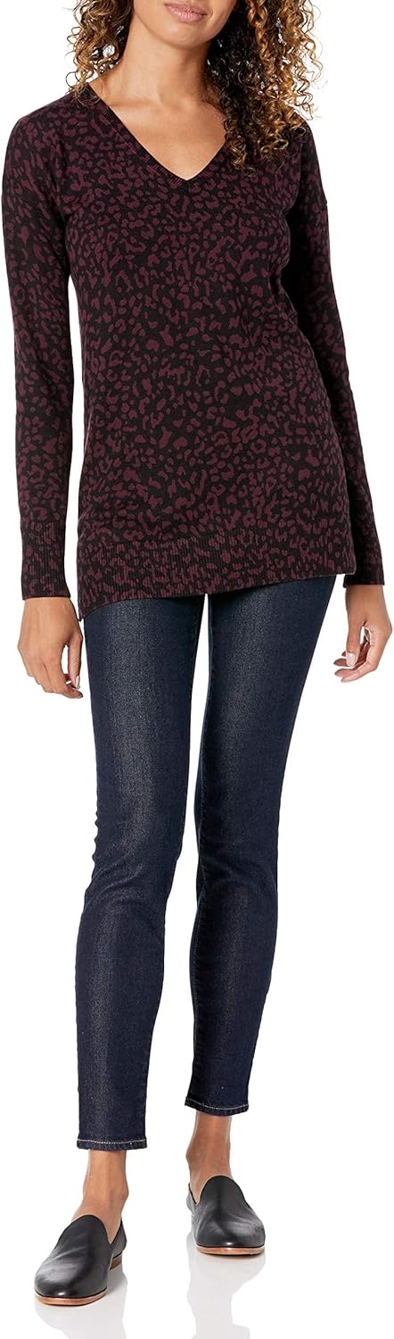 Susan - Essentials Women's Cozy Long-Sleeved V-Neck Tunic Sweater (Plus Size Available)