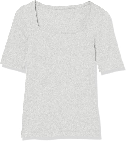 Tina - Essentials Women's Fitted Half Sleeve Square Neck Tee