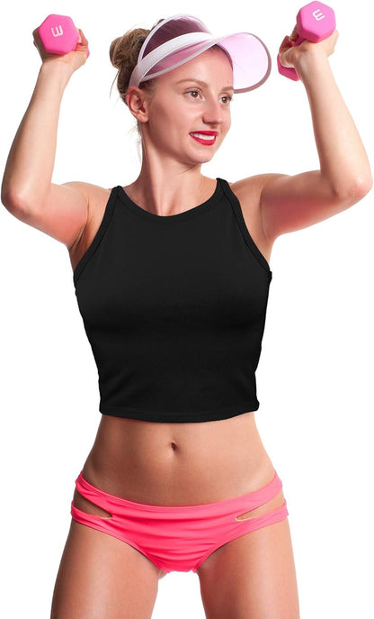 Barbara - 4 Pieces Basic Tank Women Sleeveless Racerback Crop Tops