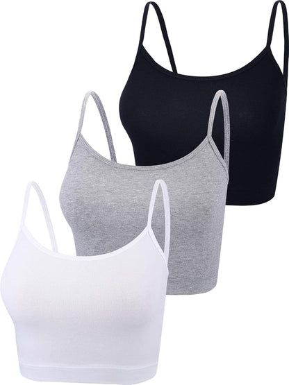 Charlie - Padded Women Lace Sports Bra Seamless Push Up Camisole for Yoga Fitness, 3 PCS