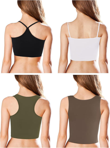 Valerie - Women's Crop Tanks Set (4-Pack)