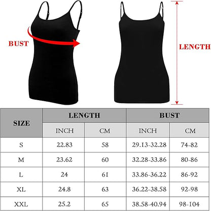 Lynne - 5 Pieces Basic Camisole Adjustable Strap Vest Top for Women and Girl