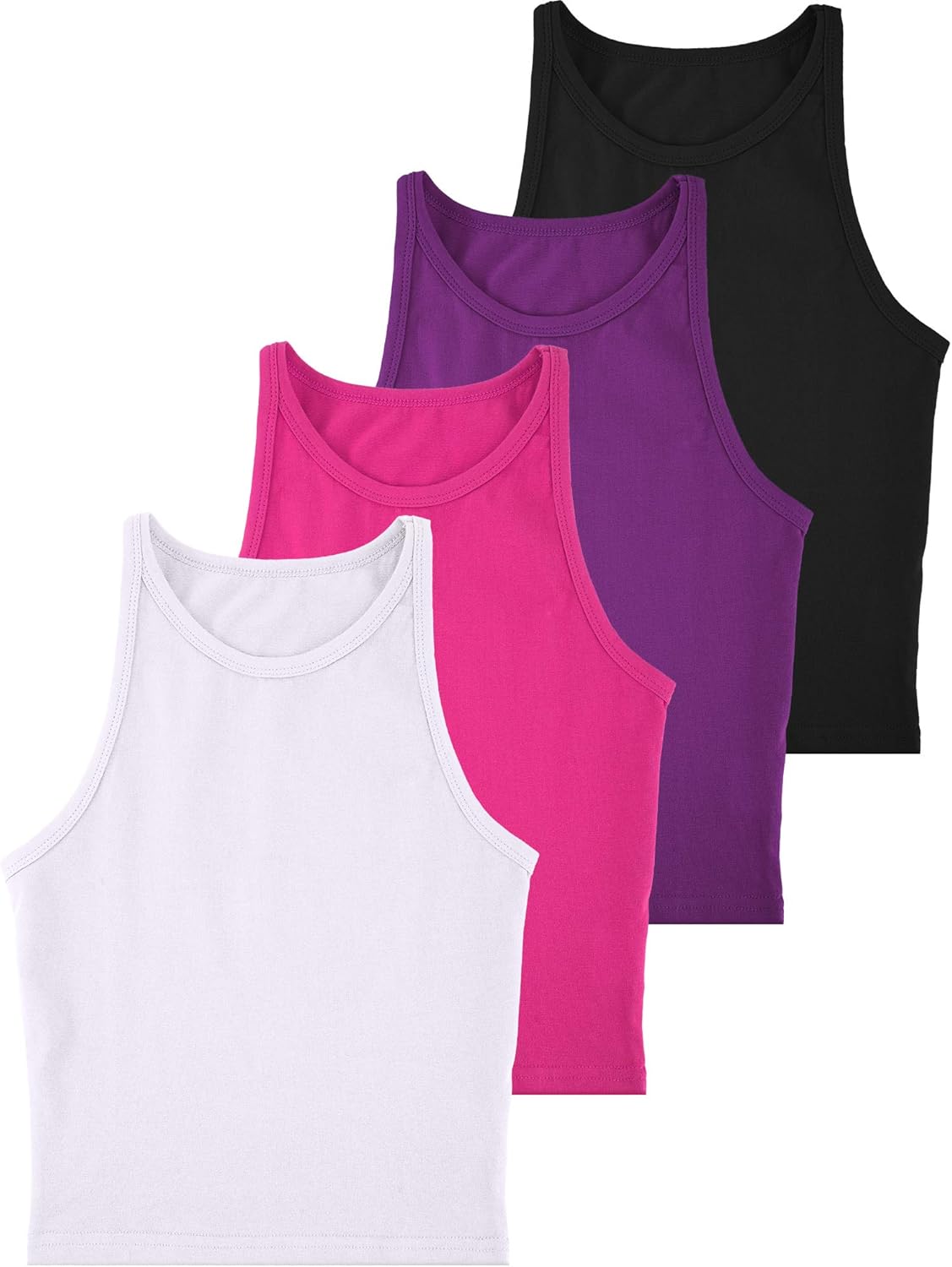 Barbara - 4 Pieces Basic Tank Women Sleeveless Racerback Crop Tops