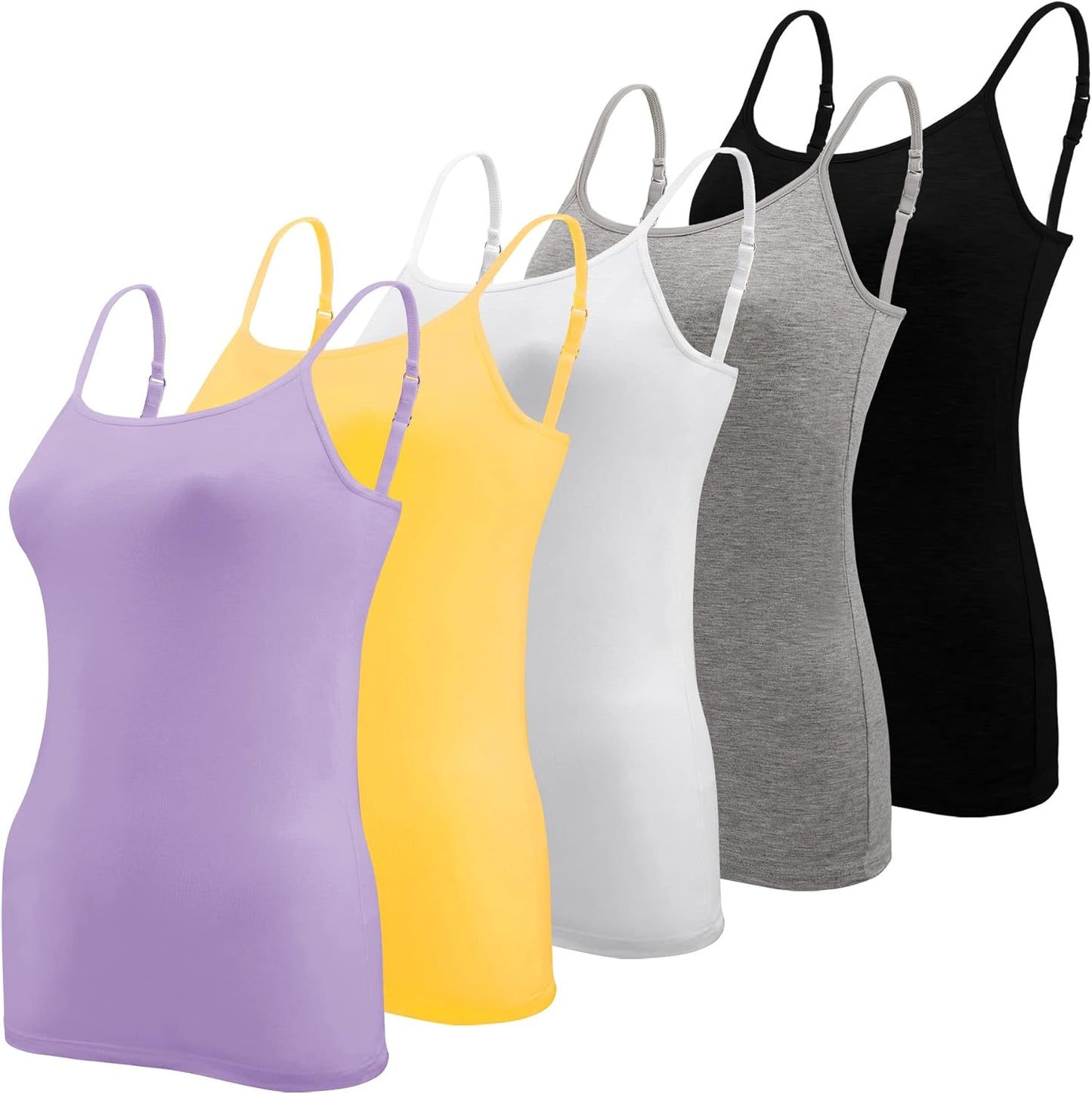 Lynne - 5 Pieces Basic Camisole Adjustable Strap Vest Top for Women and Girl