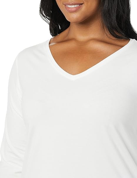 Lois - Essentials Women's Classic-Fit 3/4 Sleeve V-Neck T-Shirt (Available in Plus Size), Multipacks