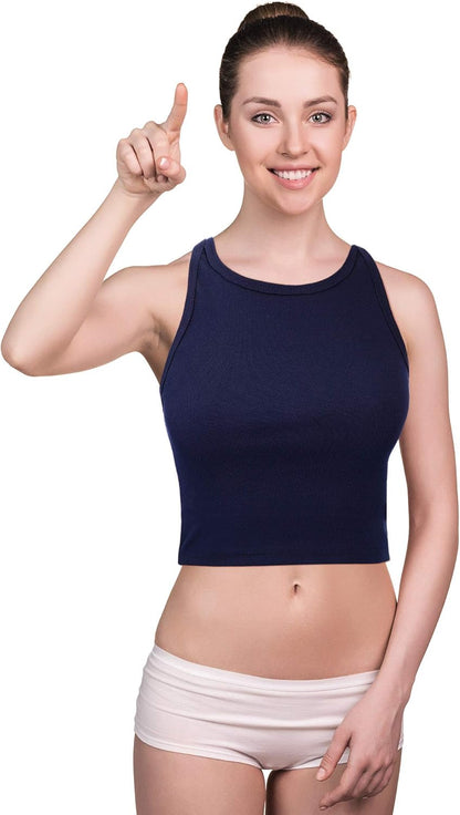 Barbara - 4 Pieces Basic Tank Women Sleeveless Racerback Crop Tops