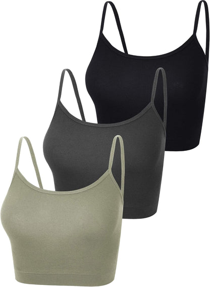 Charlie - Padded Women Lace Sports Bra Seamless Push Up Camisole for Yoga Fitness, 3 PCS