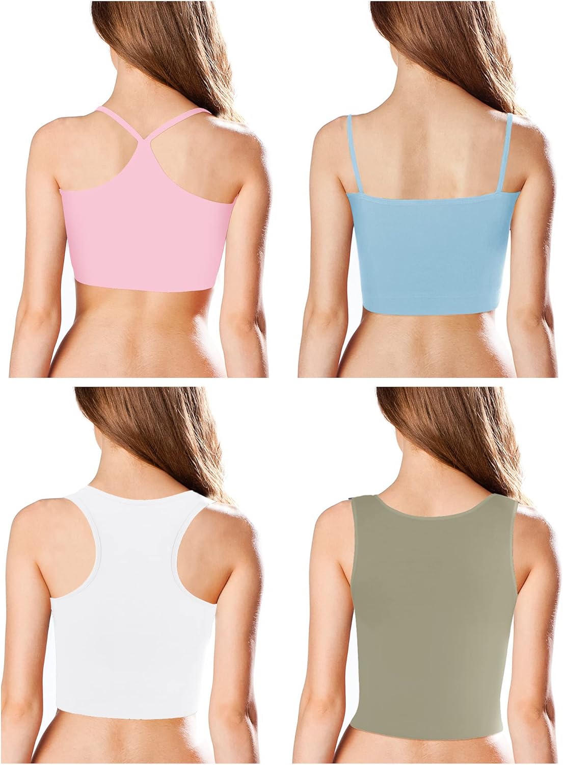 Valerie - Women's Crop Tanks Set (4-Pack)